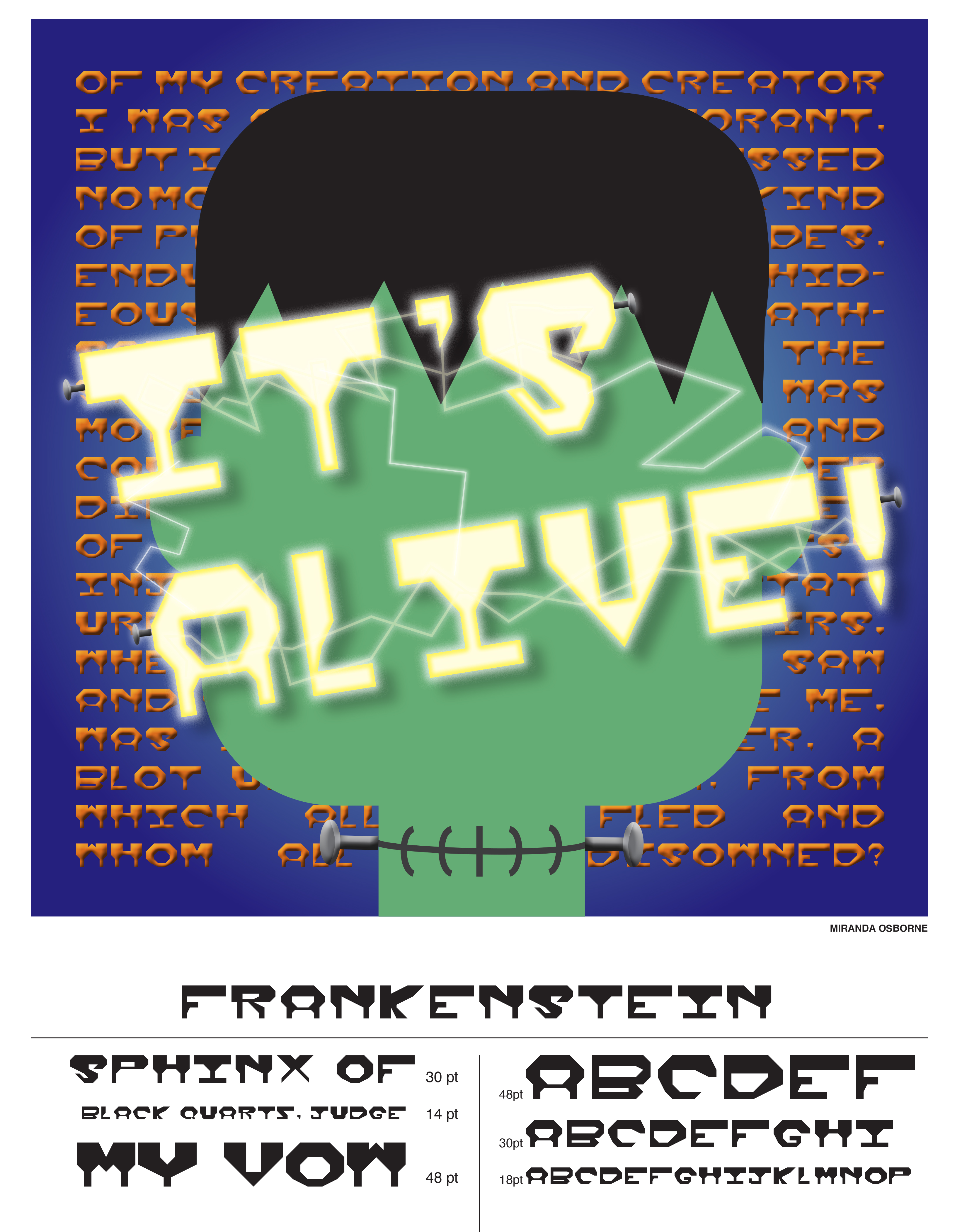 Poster showing my original typeface in use.